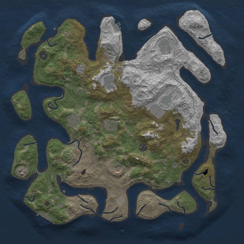 Rust Map: Procedural Map, Size: 4250, Seed: 547999572, 17 Monuments