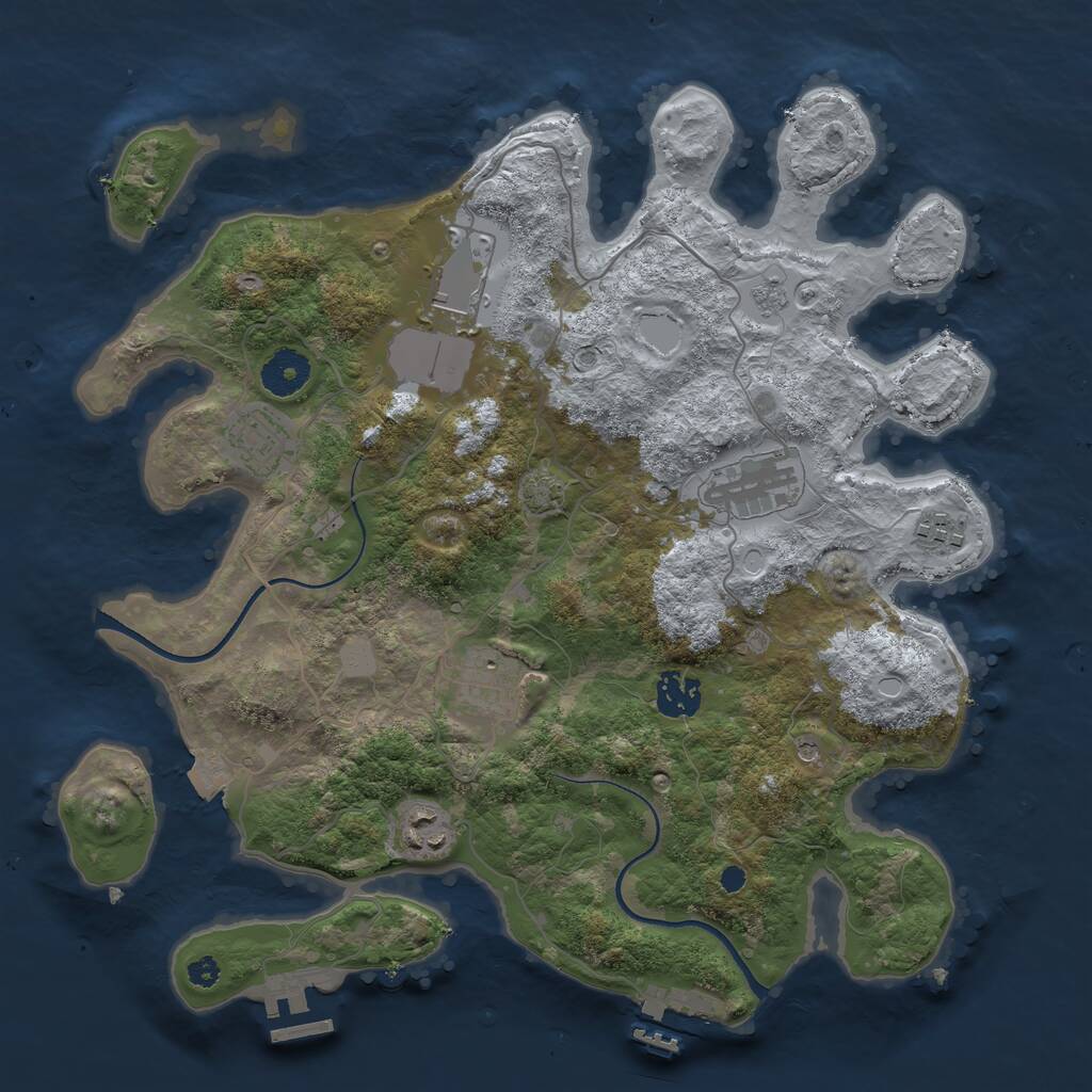 Rust Map: Procedural Map, Size: 3500, Seed: 3122021, 13 Monuments