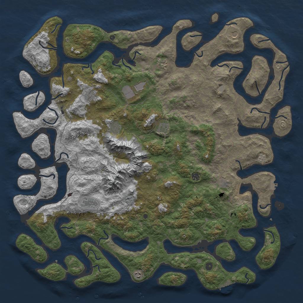 Rust Map: Procedural Map, Size: 6000, Seed: 141453146, 19 Monuments