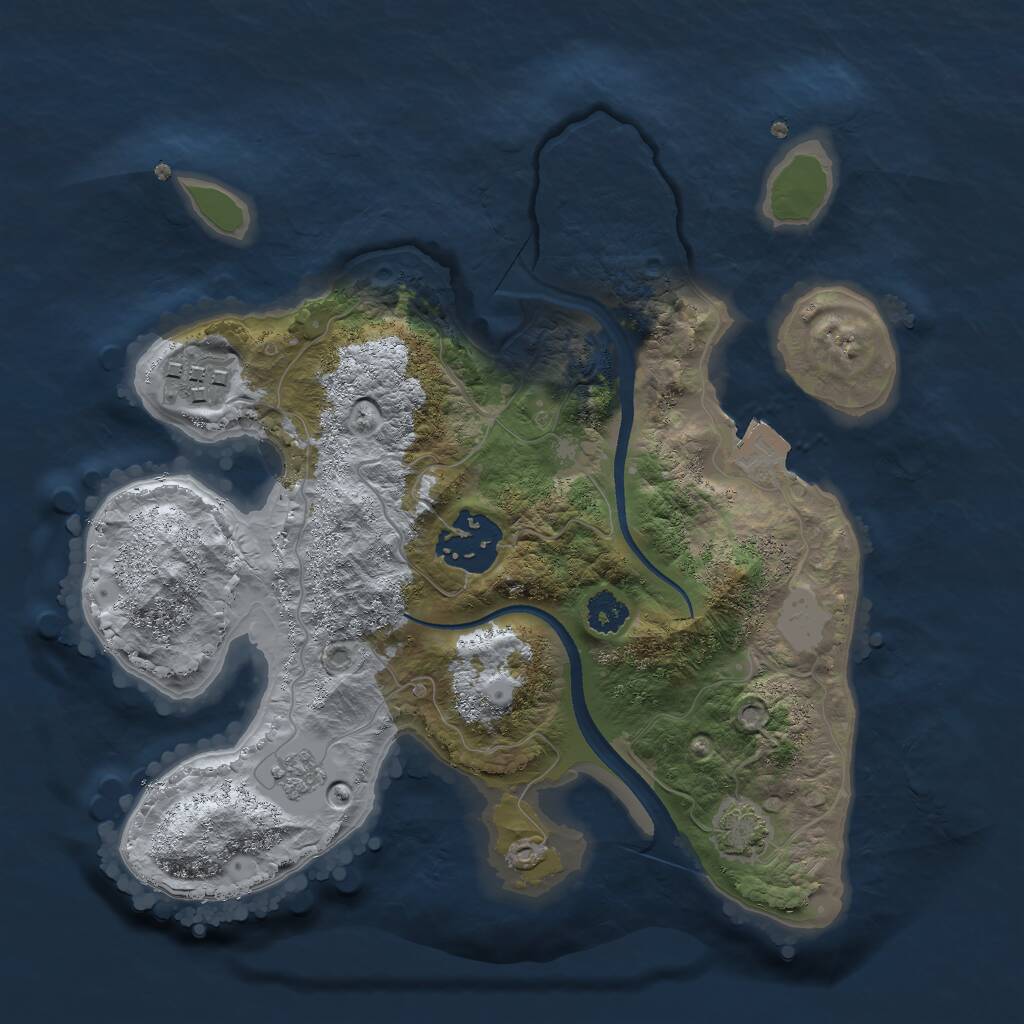 Rust Map: Procedural Map, Size: 2500, Seed: 221221, 5 Monuments