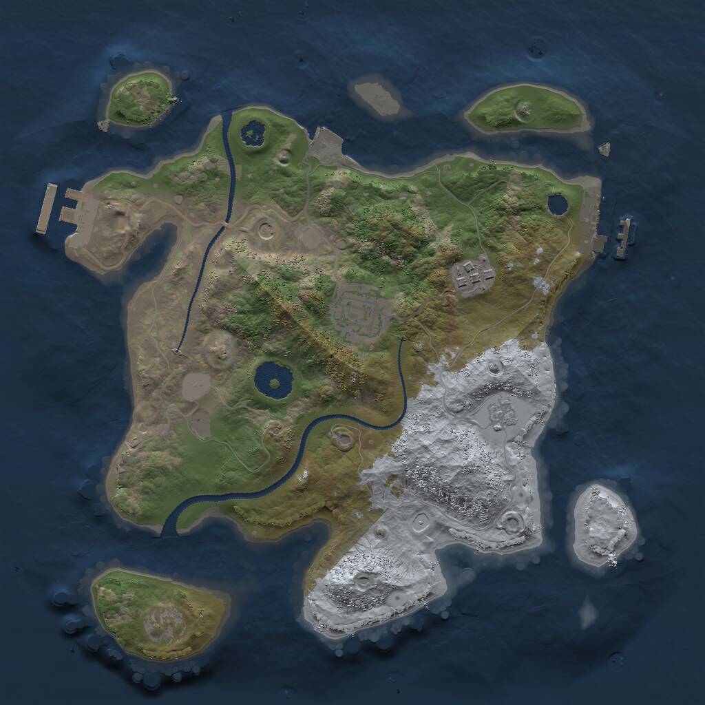 Rust Map: Procedural Map, Size: 2800, Seed: 1981, 7 Monuments