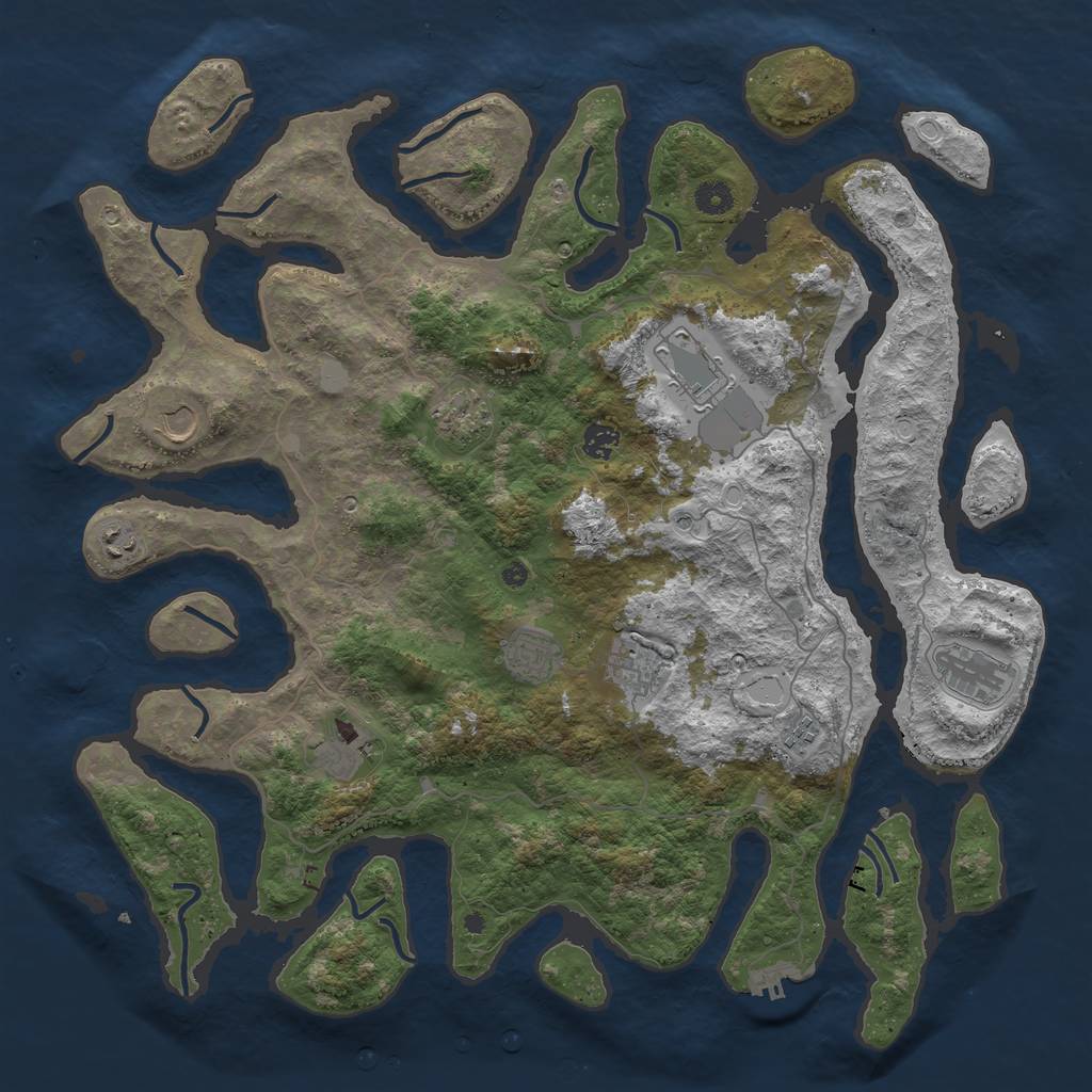 Rust Map: Procedural Map, Size: 4500, Seed: 9032, 17 Monuments