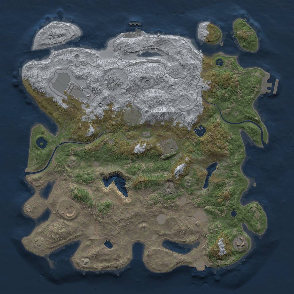Rust Map: Procedural Map, Size: 4000, Seed: 1445, 14 Monuments