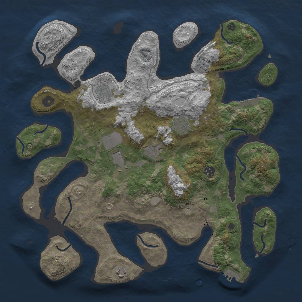 Rust Map: Procedural Map, Size: 4000, Seed: 885253, 15 Monuments