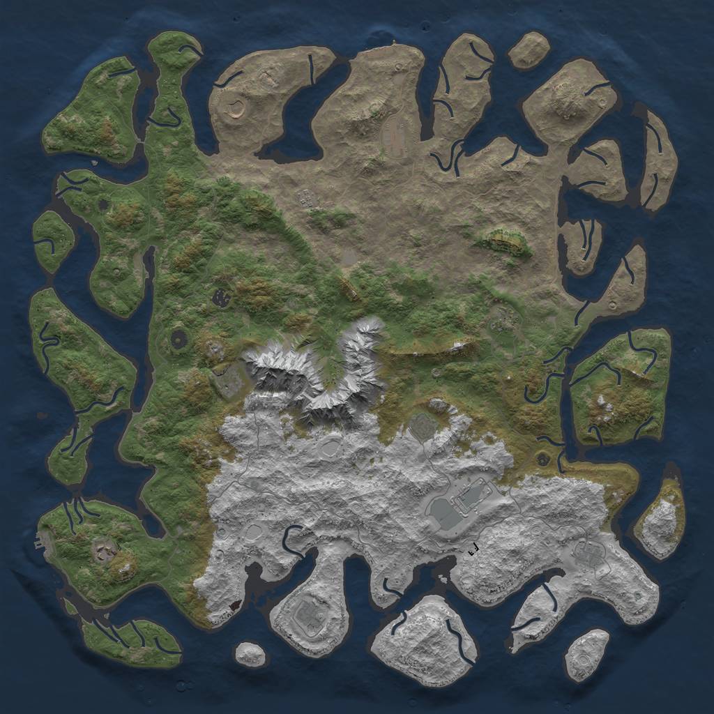Rust Map: Procedural Map, Size: 6000, Seed: 17854, 19 Monuments