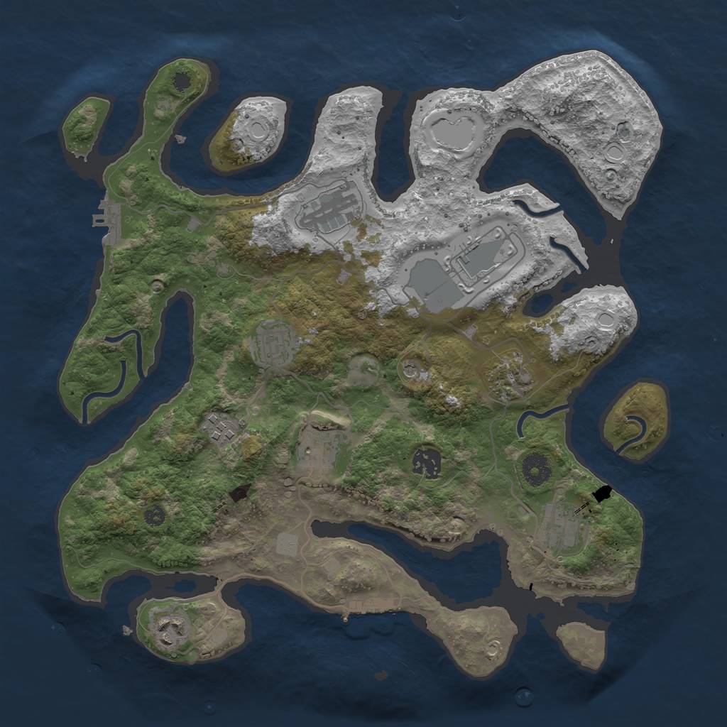 Rust Map: Procedural Map, Size: 3550, Seed: 956712, 17 Monuments