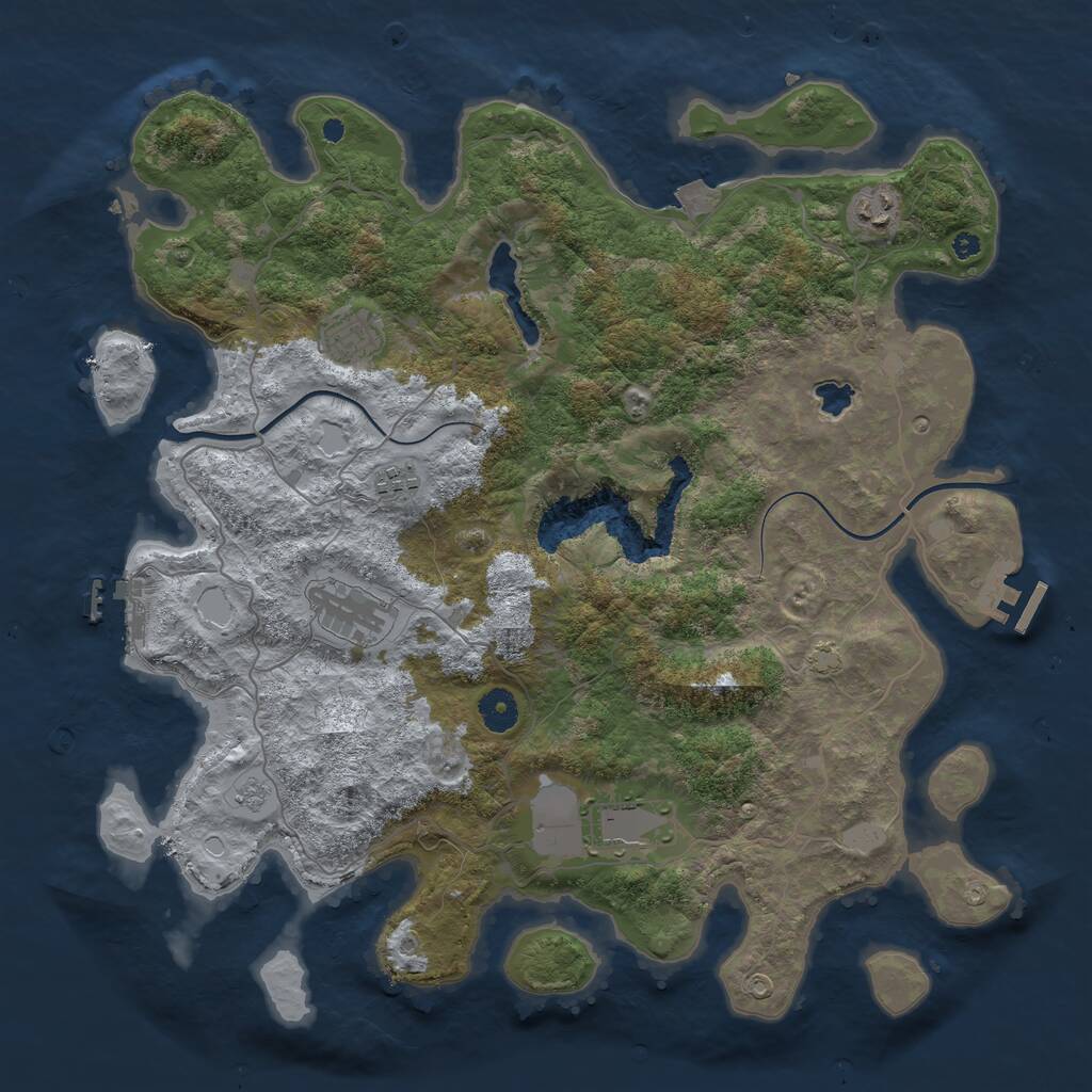 Rust Map: Procedural Map, Size: 4000, Seed: 21122021, 10 Monuments