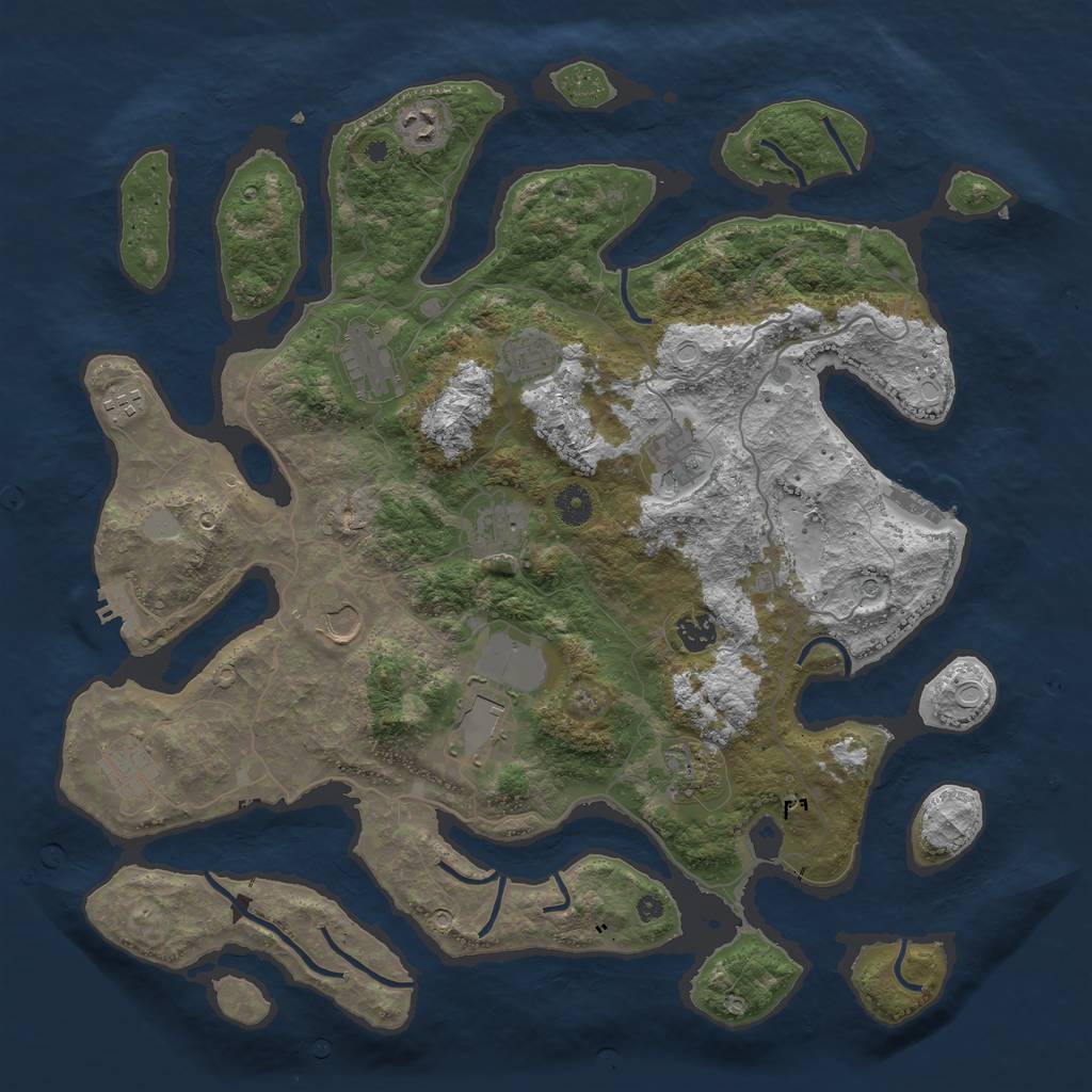 Rust Map: Procedural Map, Size: 4250, Seed: 23588, 19 Monuments