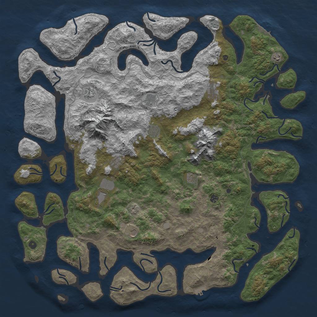 Rust Map: Procedural Map, Size: 6000, Seed: 42333366, 19 Monuments