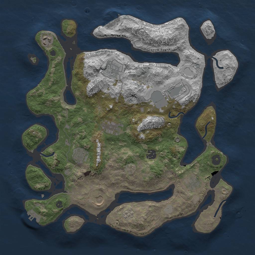 Rust Map: Procedural Map, Size: 3814, Seed: 13825, 17 Monuments