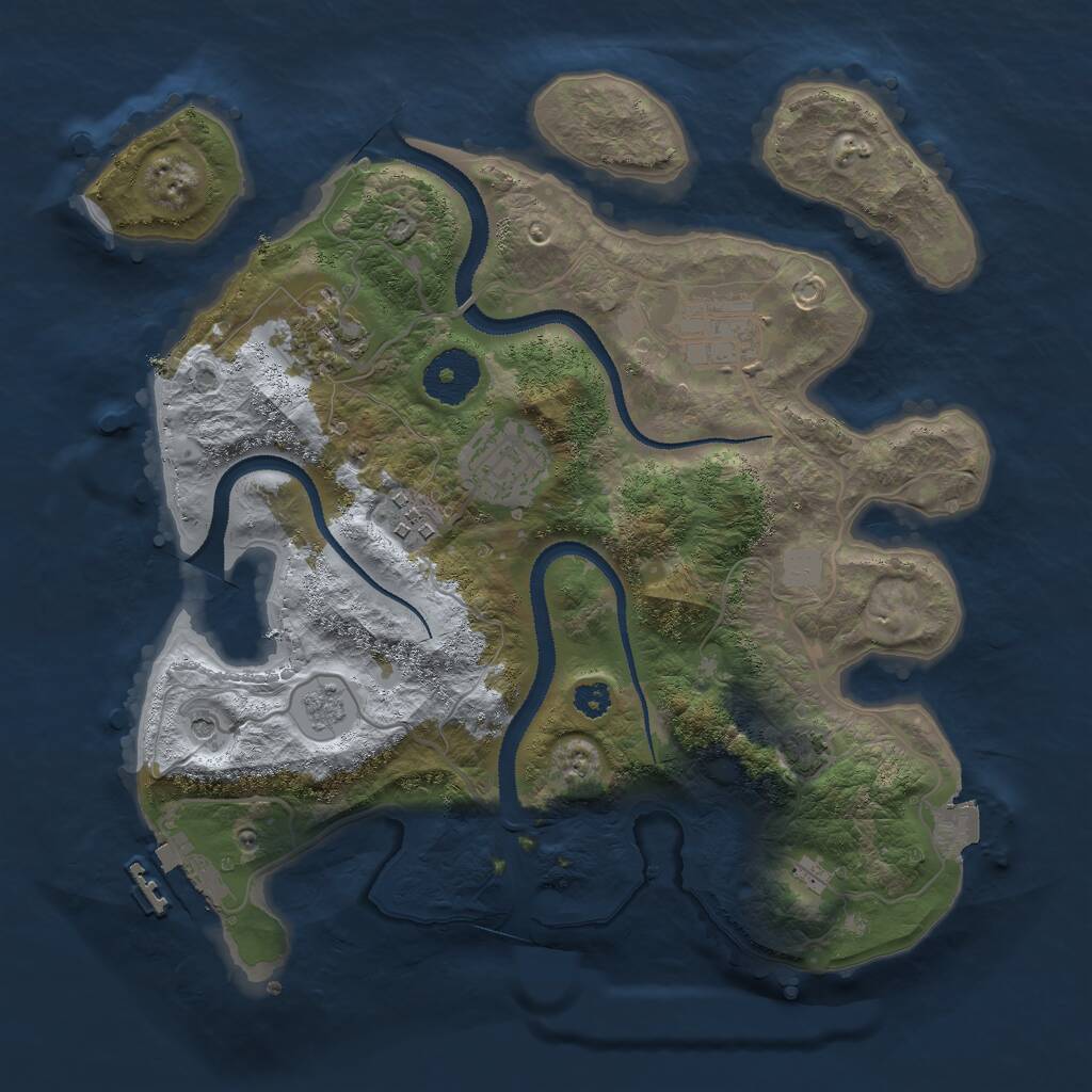 Rust Map: Procedural Map, Size: 3000, Seed: 4108, 9 Monuments