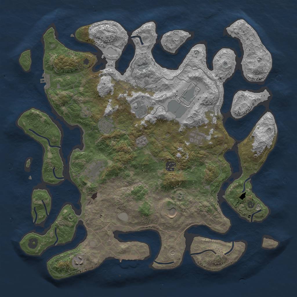 Rust Map: Procedural Map, Size: 4250, Seed: 8846773, 17 Monuments