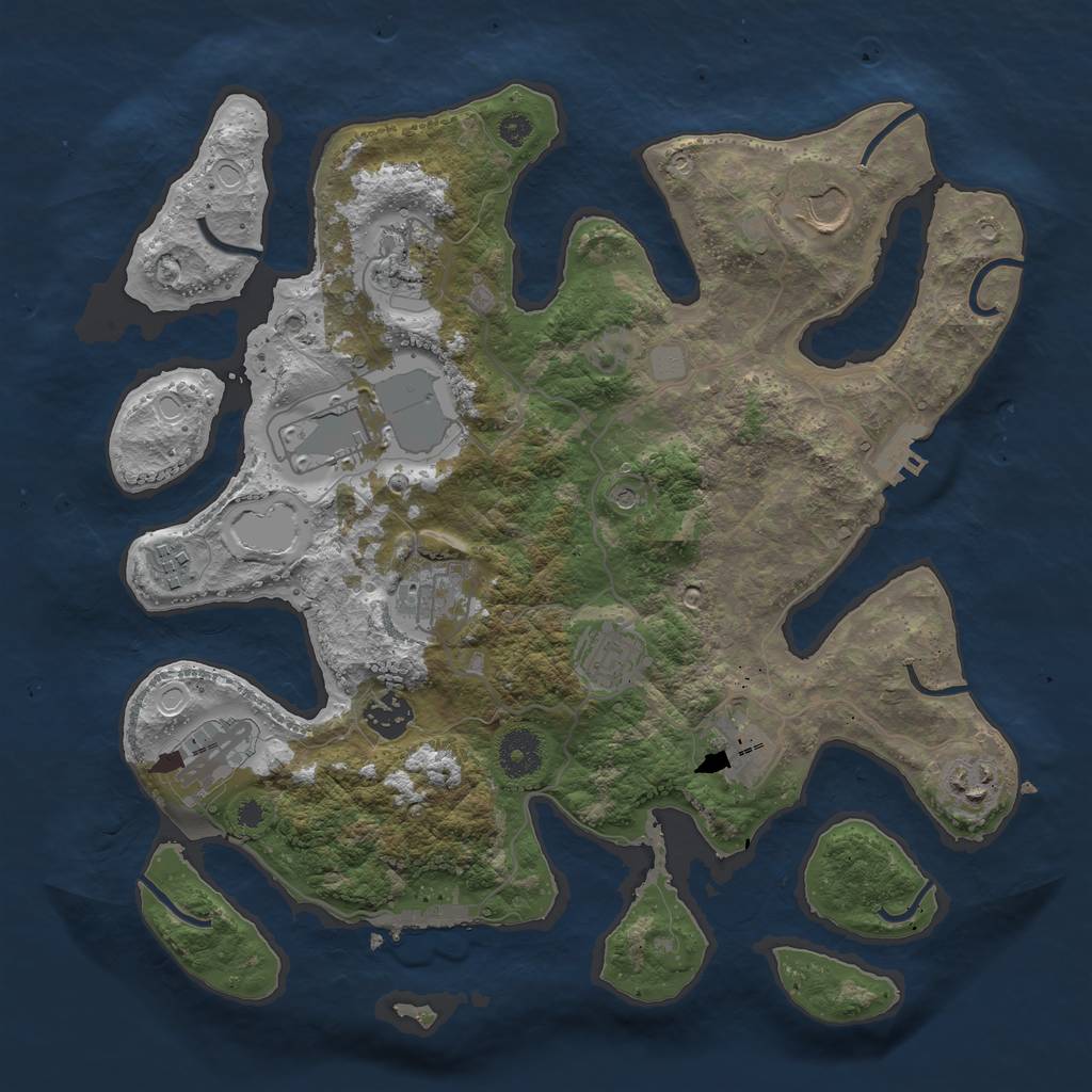 Rust Map: Procedural Map, Size: 3550, Seed: 552328, 18 Monuments
