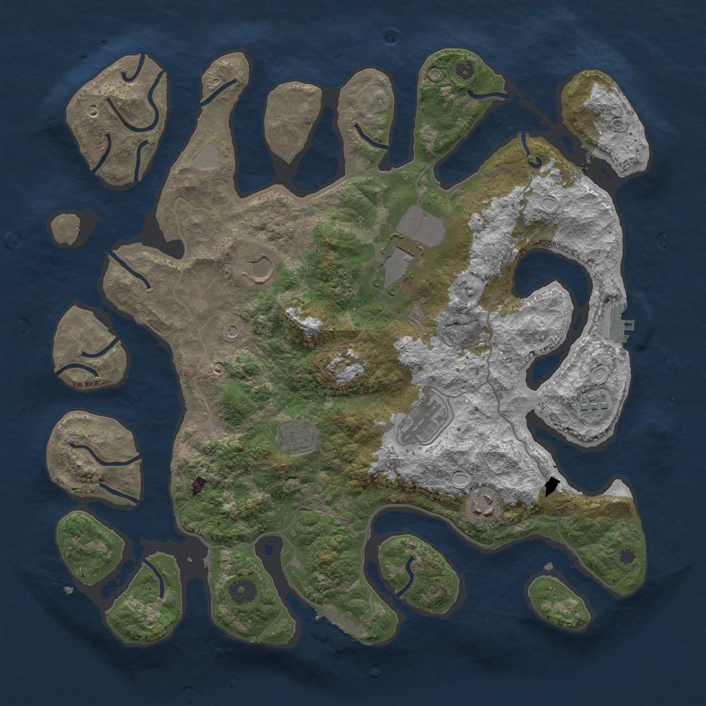 Rust Map: Procedural Map, Size: 4000, Seed: 134104, 14 Monuments