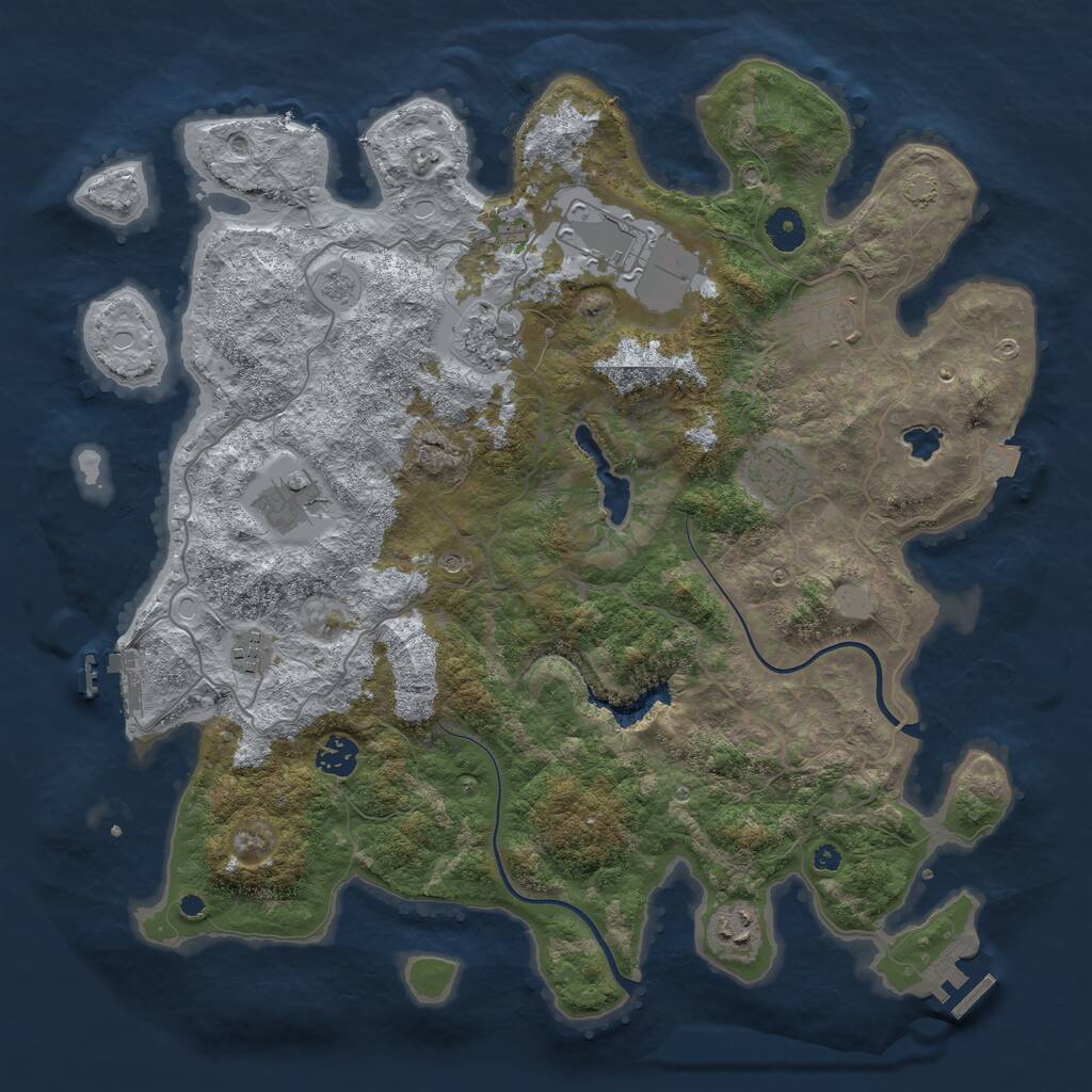 Rust Map: Procedural Map, Size: 4000, Seed: 266092, 14 Monuments