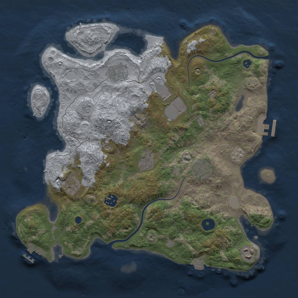 Rust Map: Procedural Map, Size: 3550, Seed: 210426, 14 Monuments