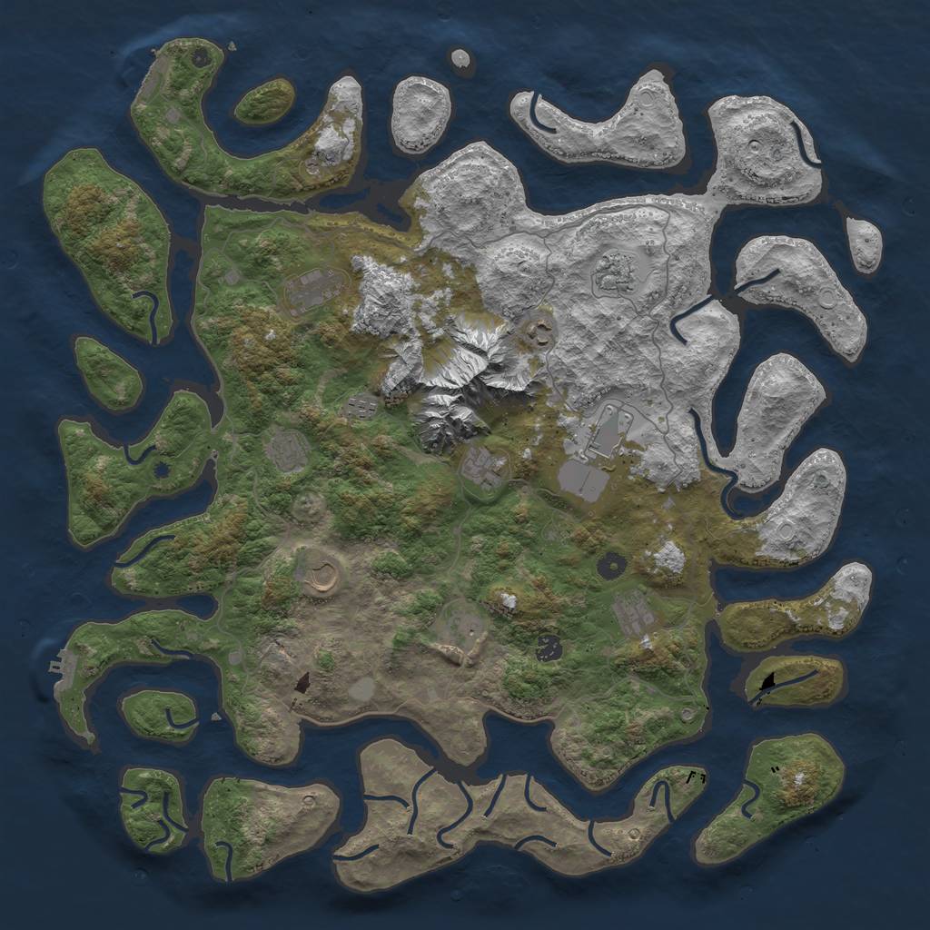 Rust Map: Procedural Map, Size: 5000, Seed: 801337399, 19 Monuments