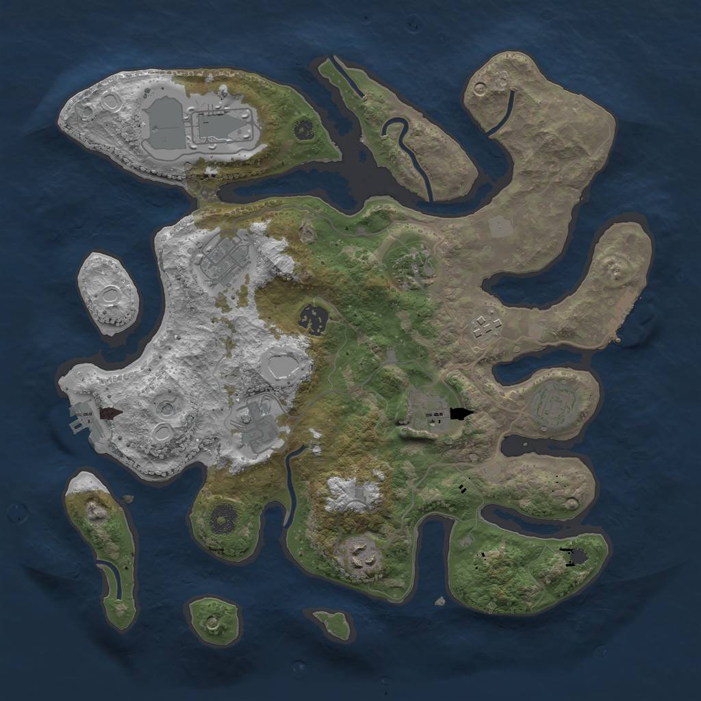 Rust Map: Procedural Map, Size: 3550, Seed: 946326, 17 Monuments