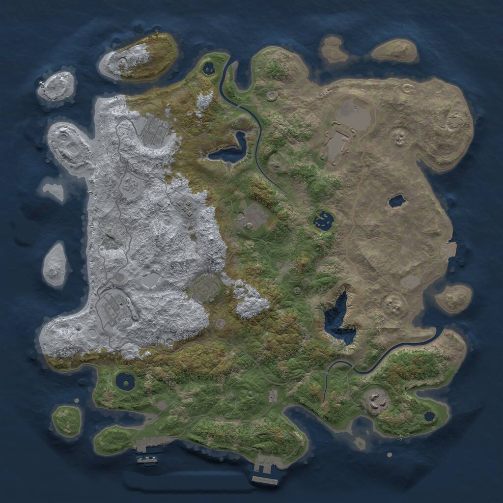 Rust Map: Procedural Map, Size: 4000, Seed: 899957890, 14 Monuments