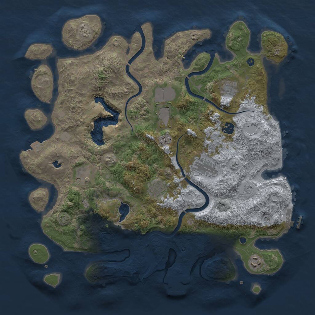 Rust Map: Procedural Map, Size: 4000, Seed: 123328, 14 Monuments