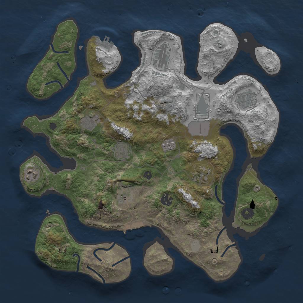 Rust Map: Procedural Map, Size: 3700, Seed: 1726420686, 18 Monuments