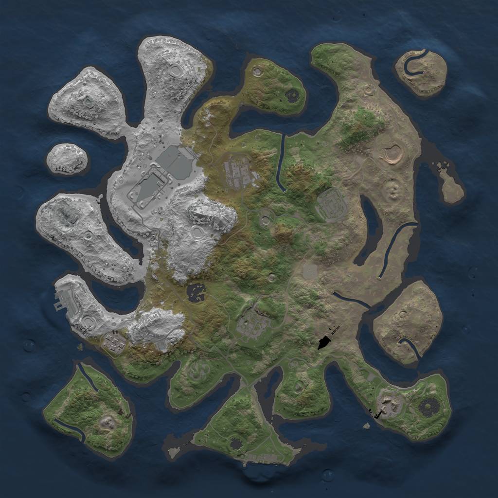 Rust Map: Procedural Map, Size: 3750, Seed: 8998, 16 Monuments