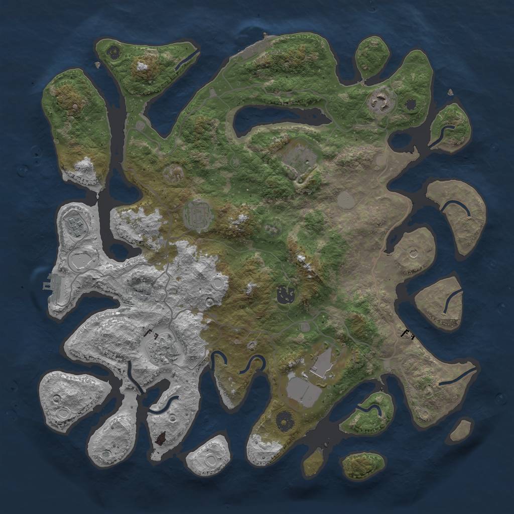Rust Map: Procedural Map, Size: 4000, Seed: 83240, 15 Monuments