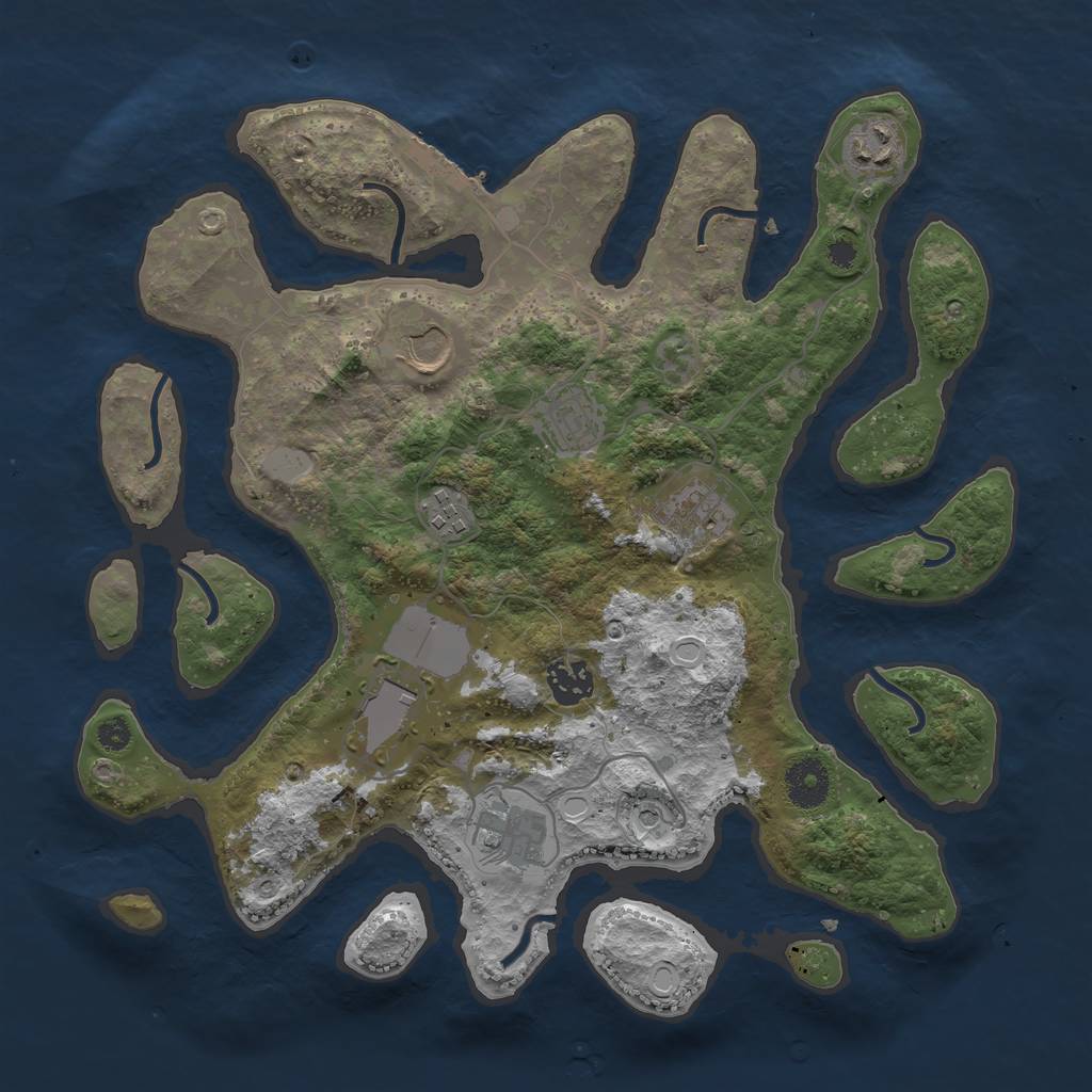 Rust Map: Procedural Map, Size: 3500, Seed: 183562383, 15 Monuments