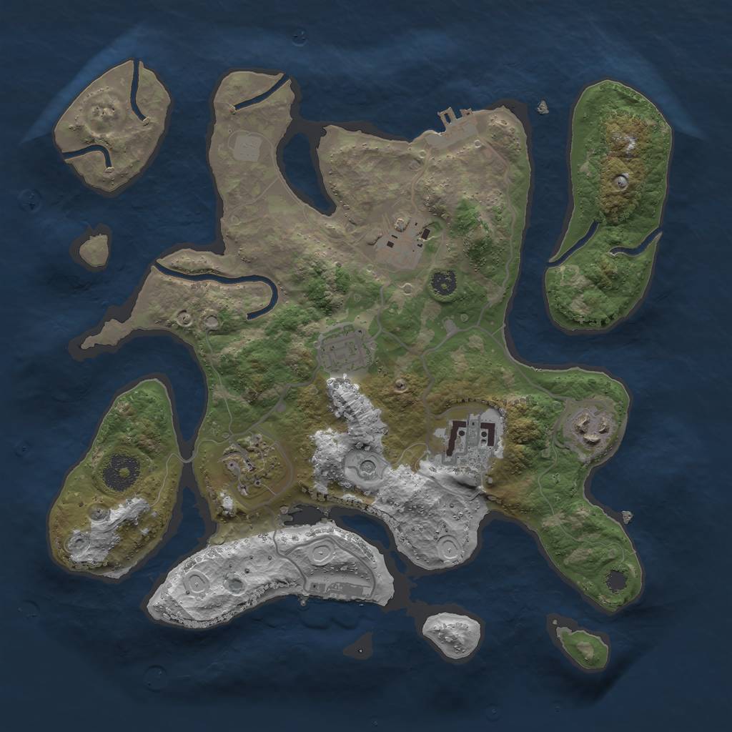 Rust Map: Procedural Map, Size: 3000, Seed: 4881141, 13 Monuments