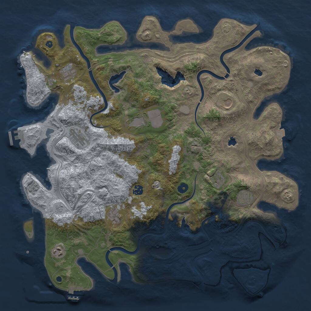 Rust Map: Procedural Map, Size: 4500, Seed: 160135952, 16 Monuments