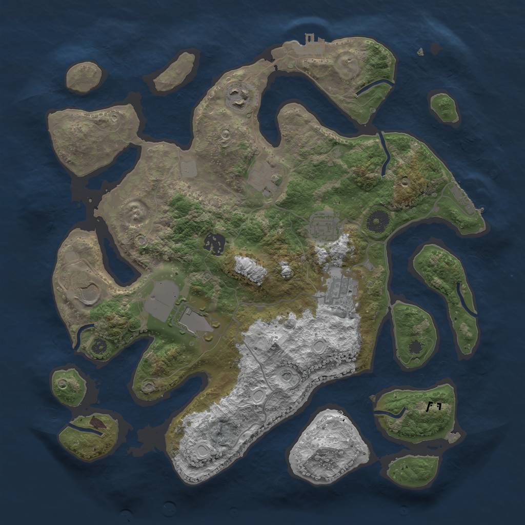 Rust Map: Procedural Map, Size: 3550, Seed: 430604, 15 Monuments