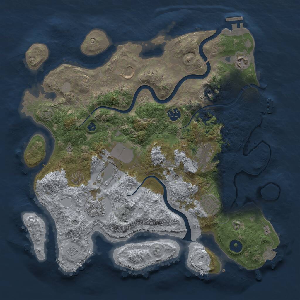 Rust Map: Procedural Map, Size: 3550, Seed: 562567, 14 Monuments