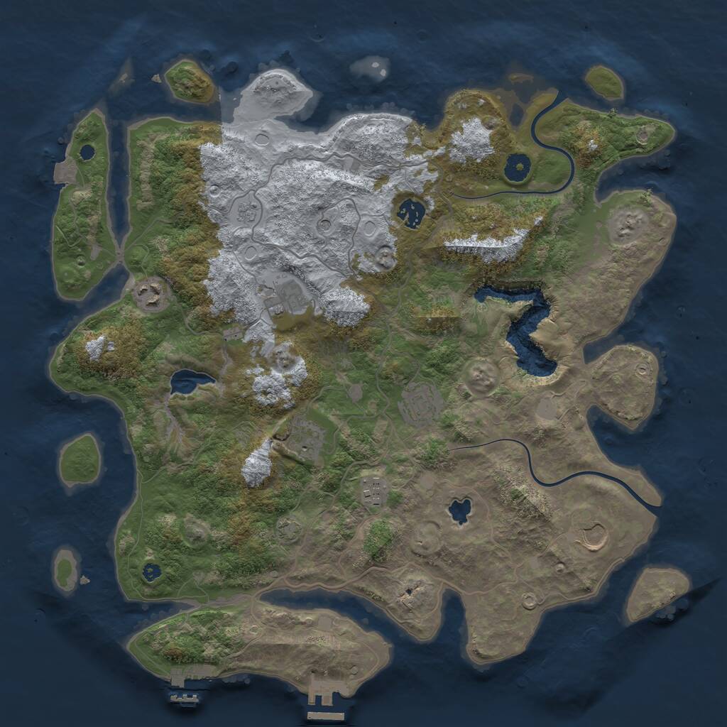 Rust Map: Procedural Map, Size: 4000, Seed: 1756323411, 13 Monuments