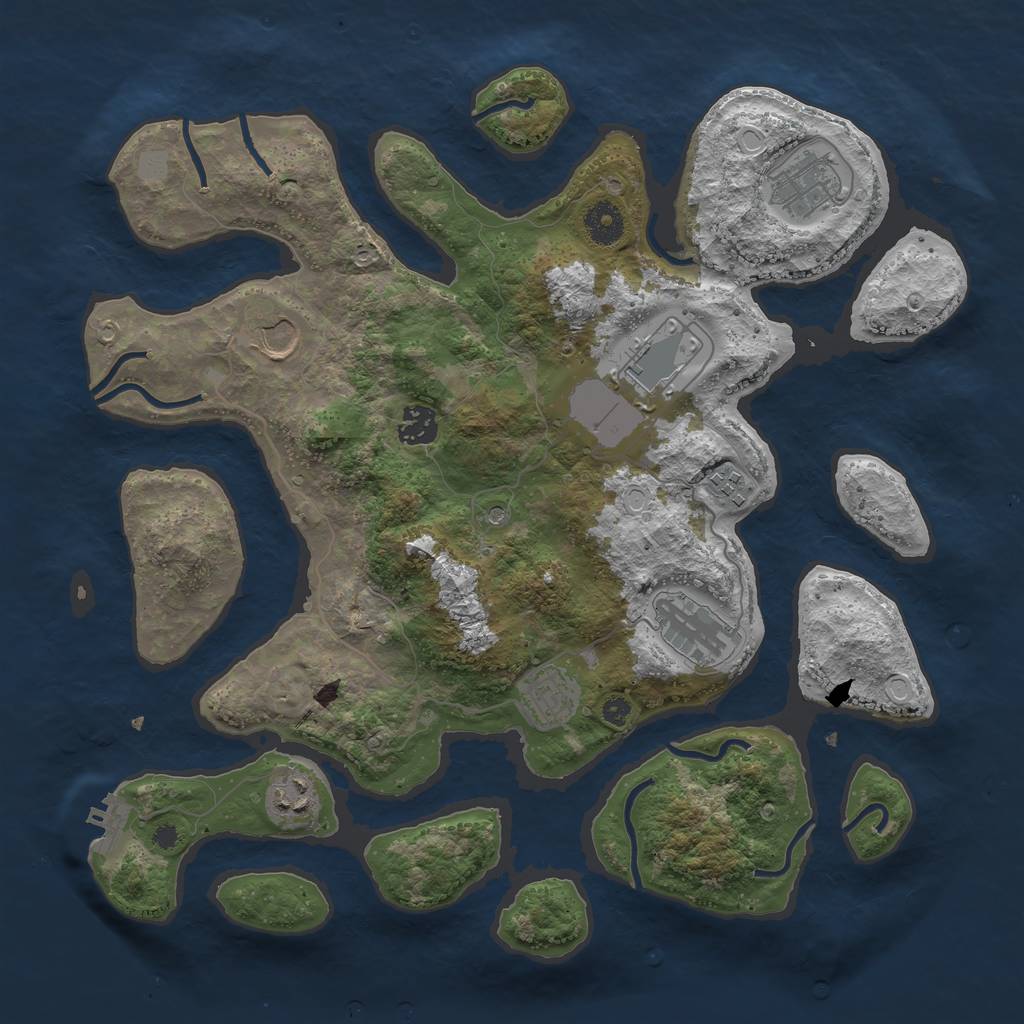 Rust Map: Procedural Map, Size: 3750, Seed: 62114305, 15 Monuments