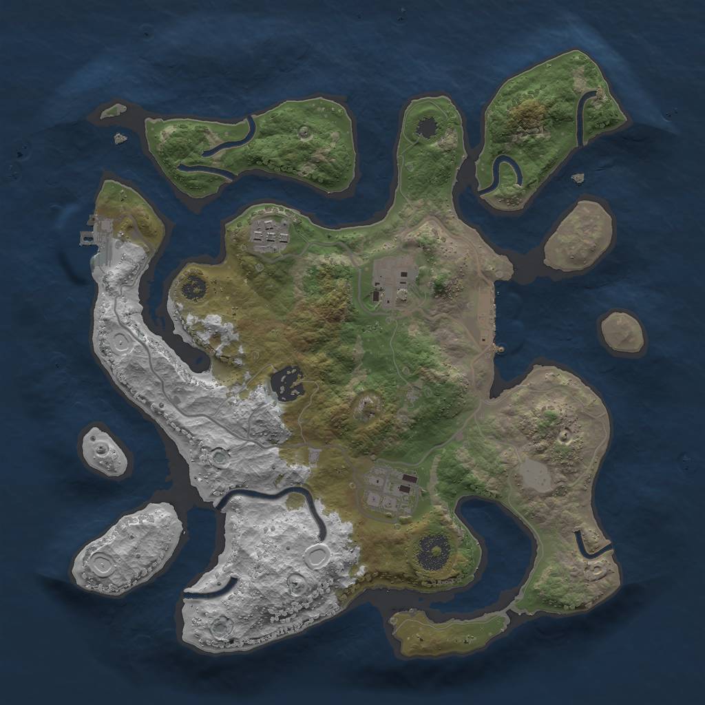 Rust Map: Procedural Map, Size: 3000, Seed: 153426, 11 Monuments
