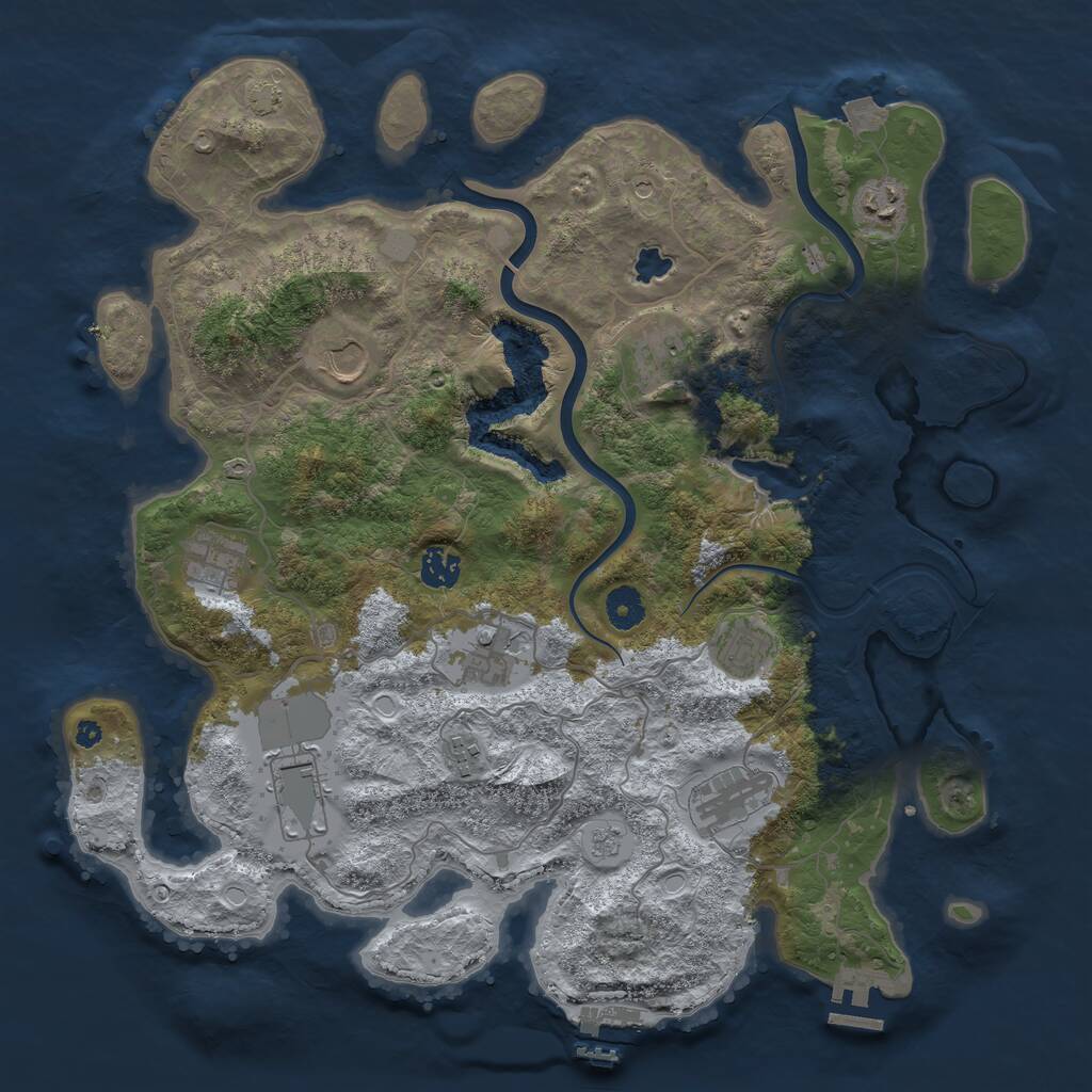 Rust Map: Procedural Map, Size: 4000, Seed: 880860, 16 Monuments