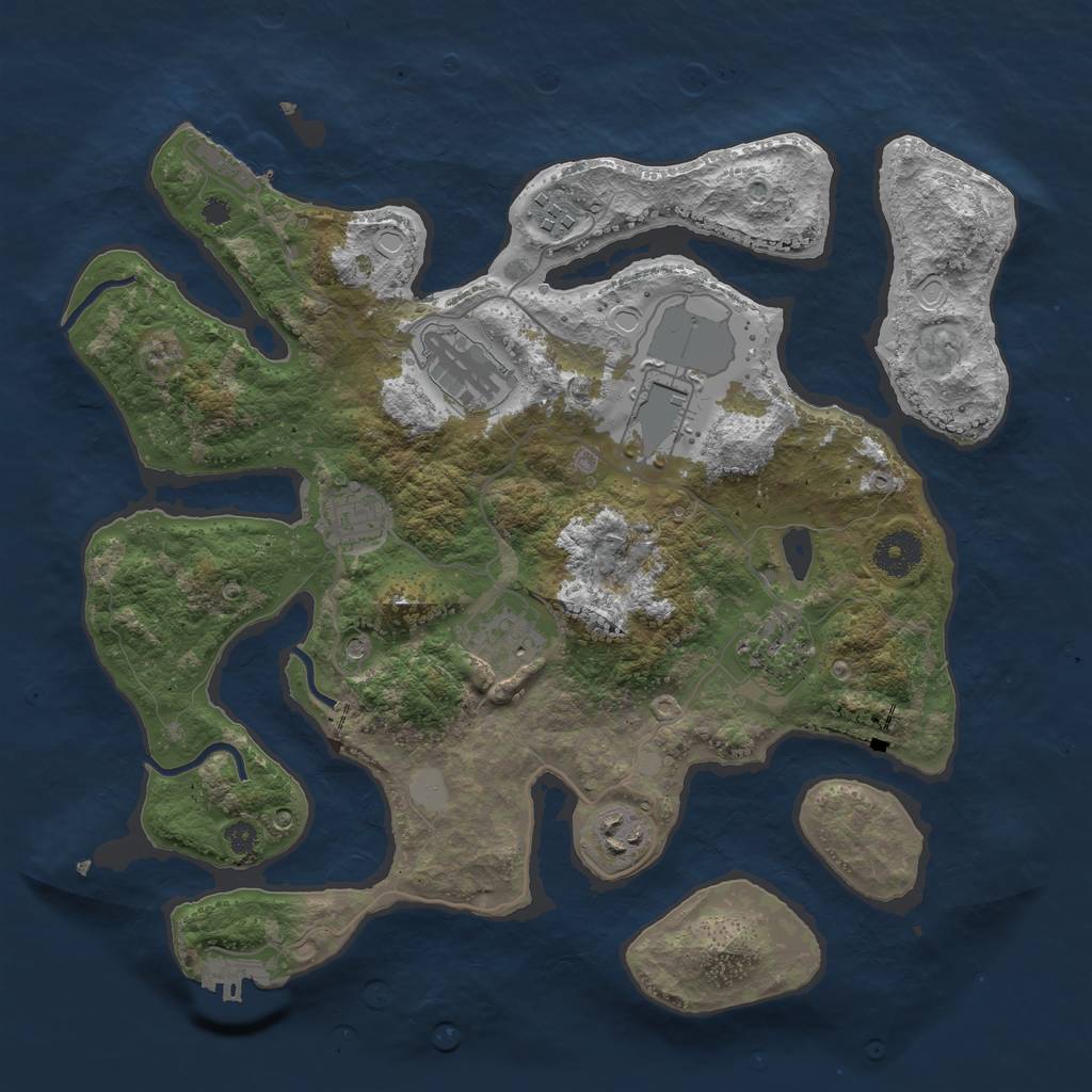 Rust Map: Procedural Map, Size: 3550, Seed: 347930, 15 Monuments