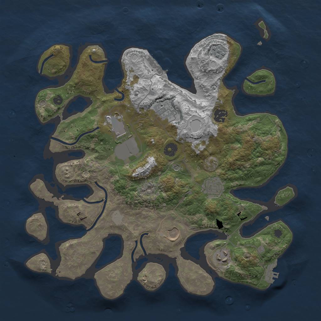 Rust Map: Procedural Map, Size: 3550, Seed: 600677, 15 Monuments