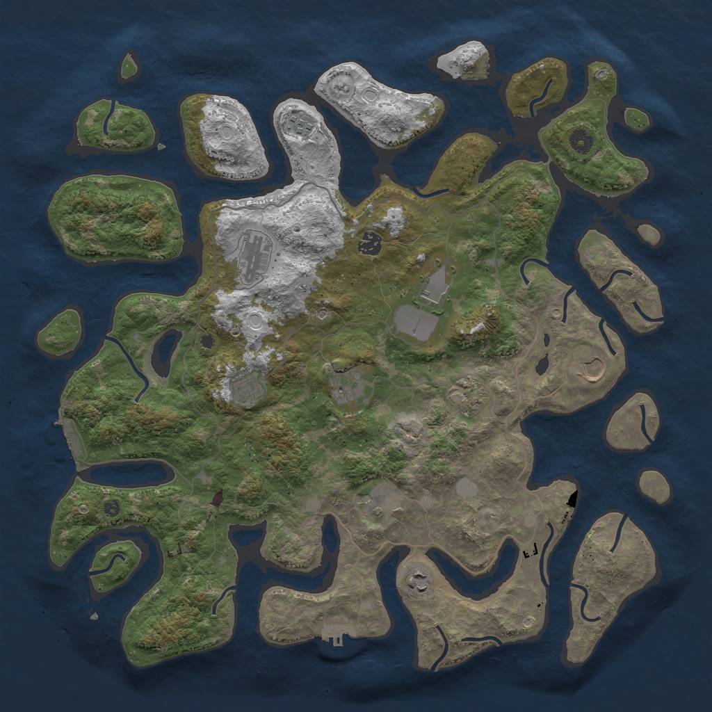 Rust Map: Procedural Map, Size: 4500, Seed: 67792622, 18 Monuments