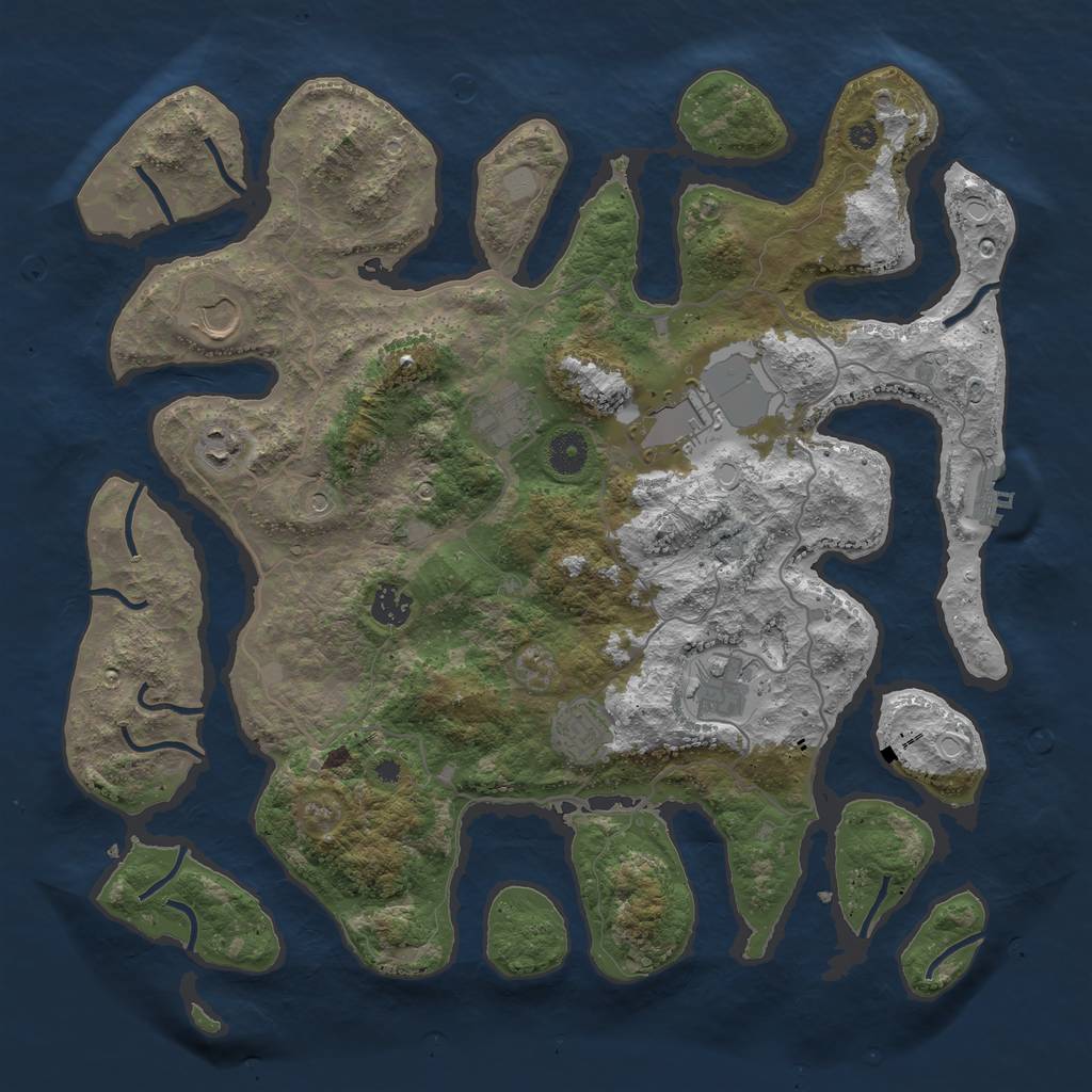 Rust Map: Procedural Map, Size: 4000, Seed: 793192, 14 Monuments