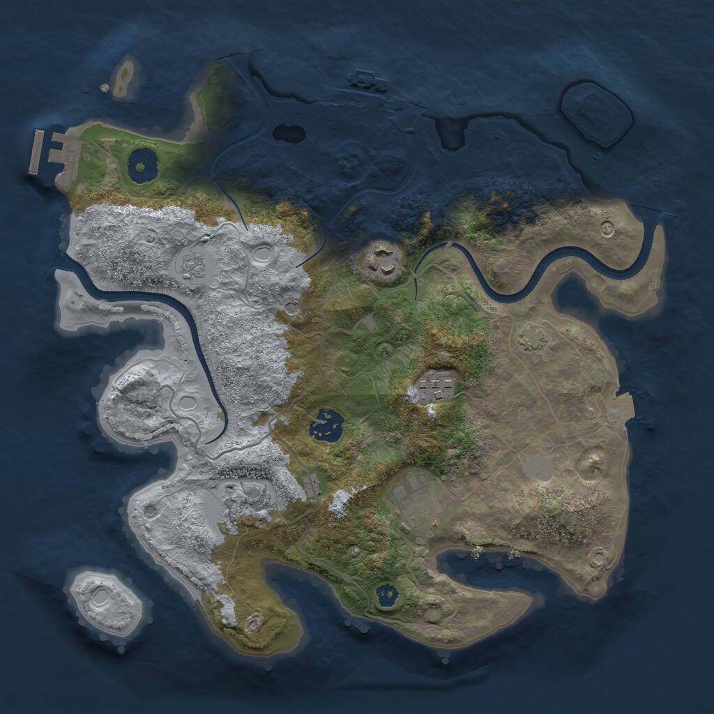 Rust Map: Procedural Map, Size: 3200, Seed: 59357331, 11 Monuments