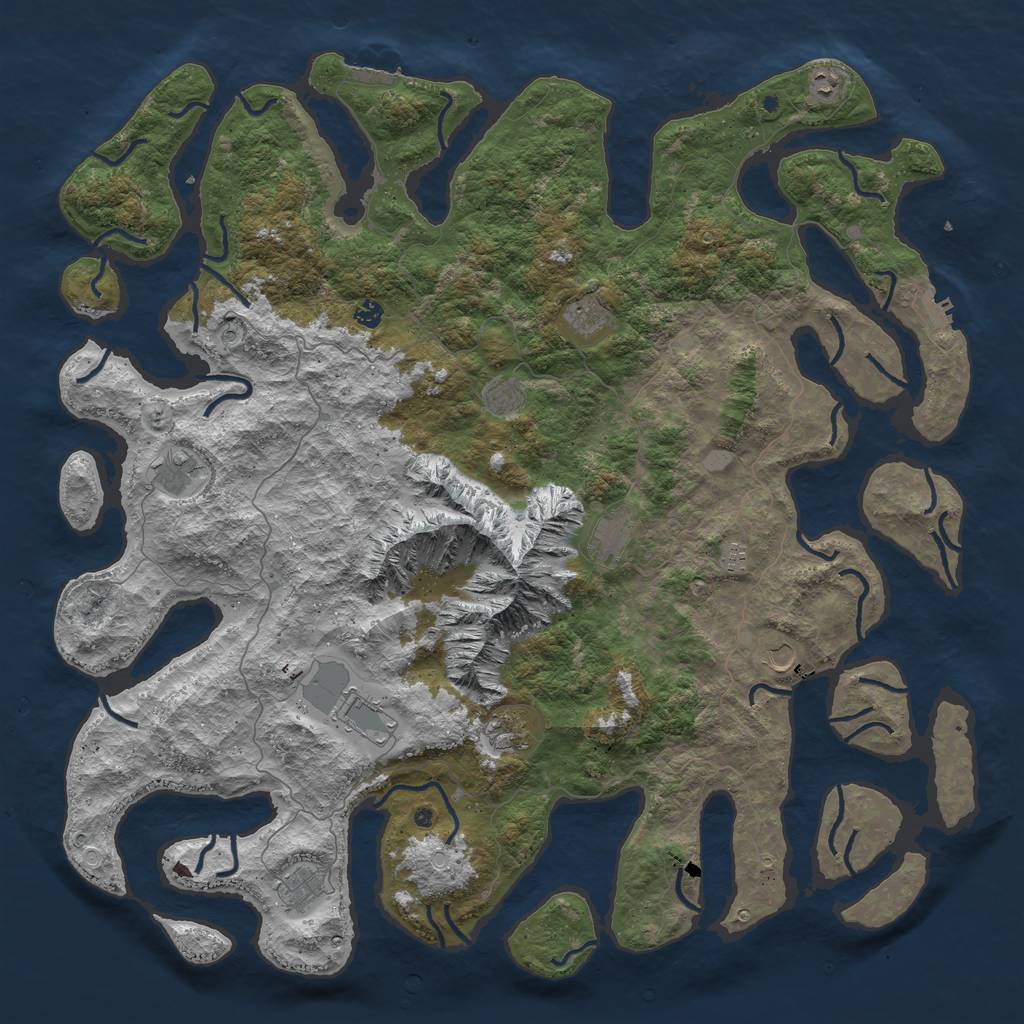 Rust Map: Procedural Map, Size: 5500, Seed: 2310, 19 Monuments