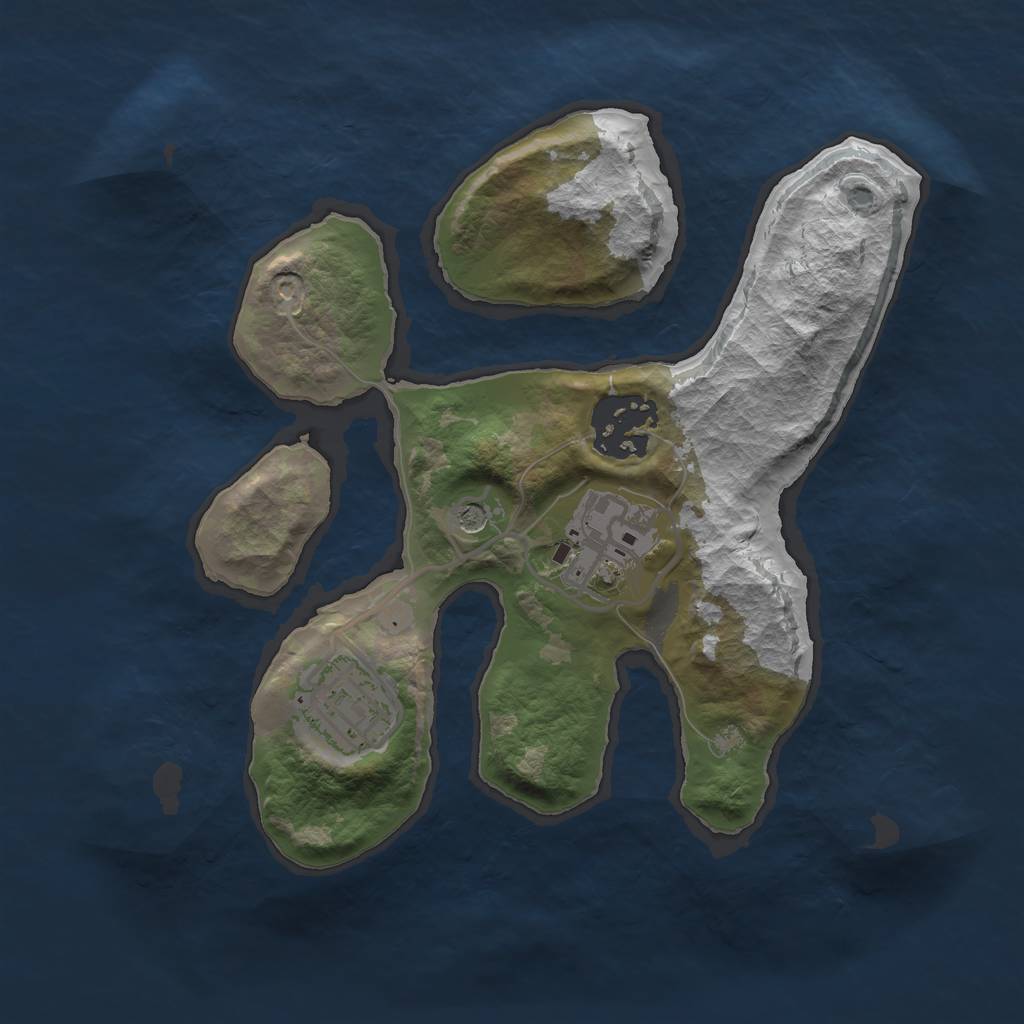 Rust Map: Barren, Size: 2250, Seed: 192, 6 Monuments