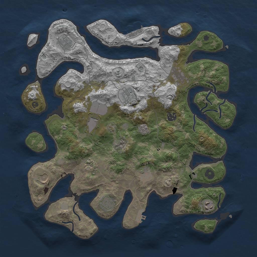 Rust Map: Procedural Map, Size: 4000, Seed: 771680, 19 Monuments