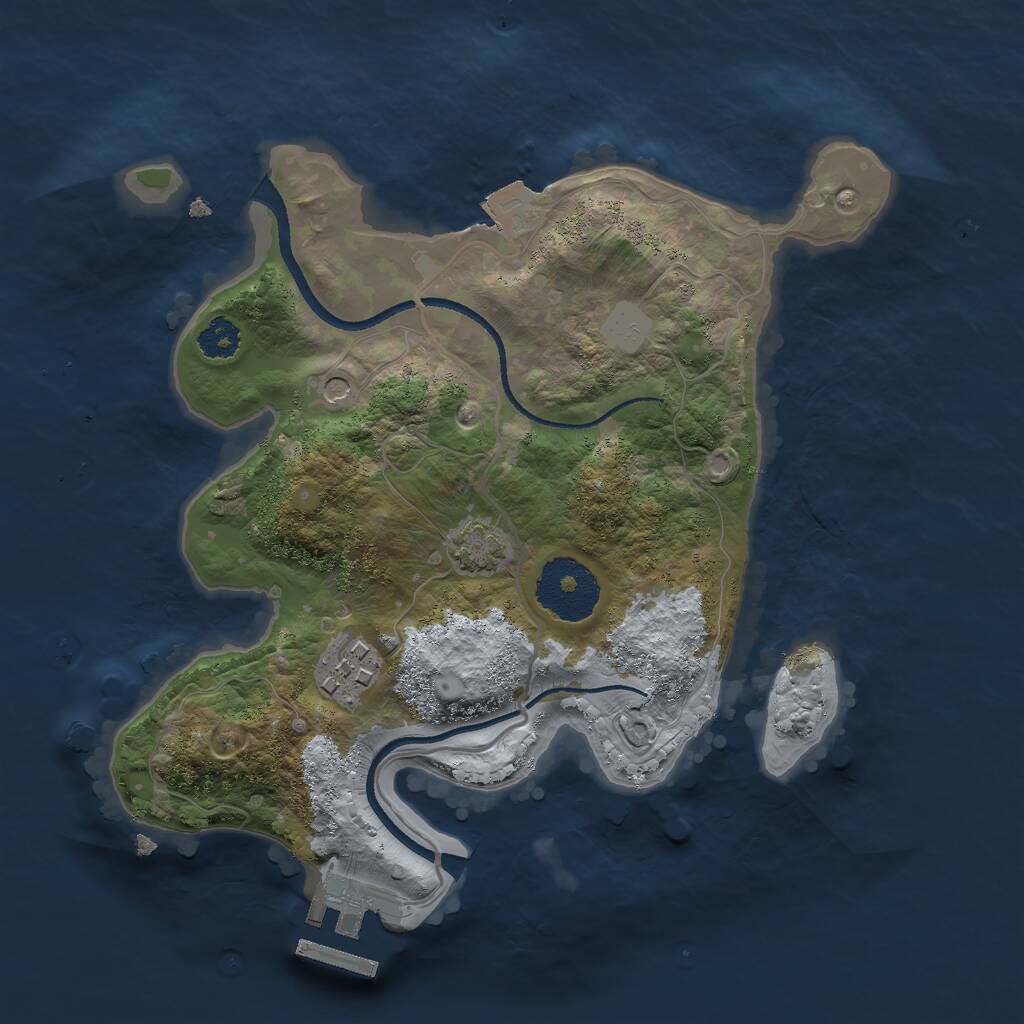 Rust Map: Procedural Map, Size: 2500, Seed: 8869348, 5 Monuments