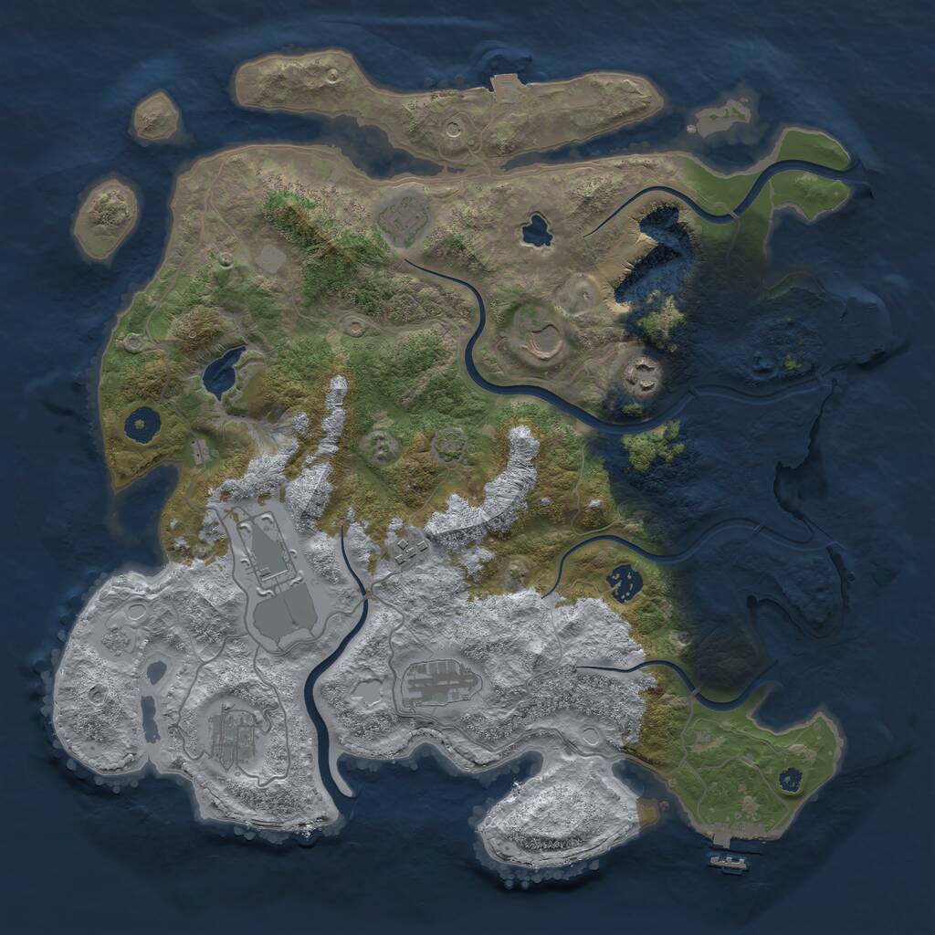 Rust Map: Procedural Map, Size: 4000, Seed: 804658, 14 Monuments