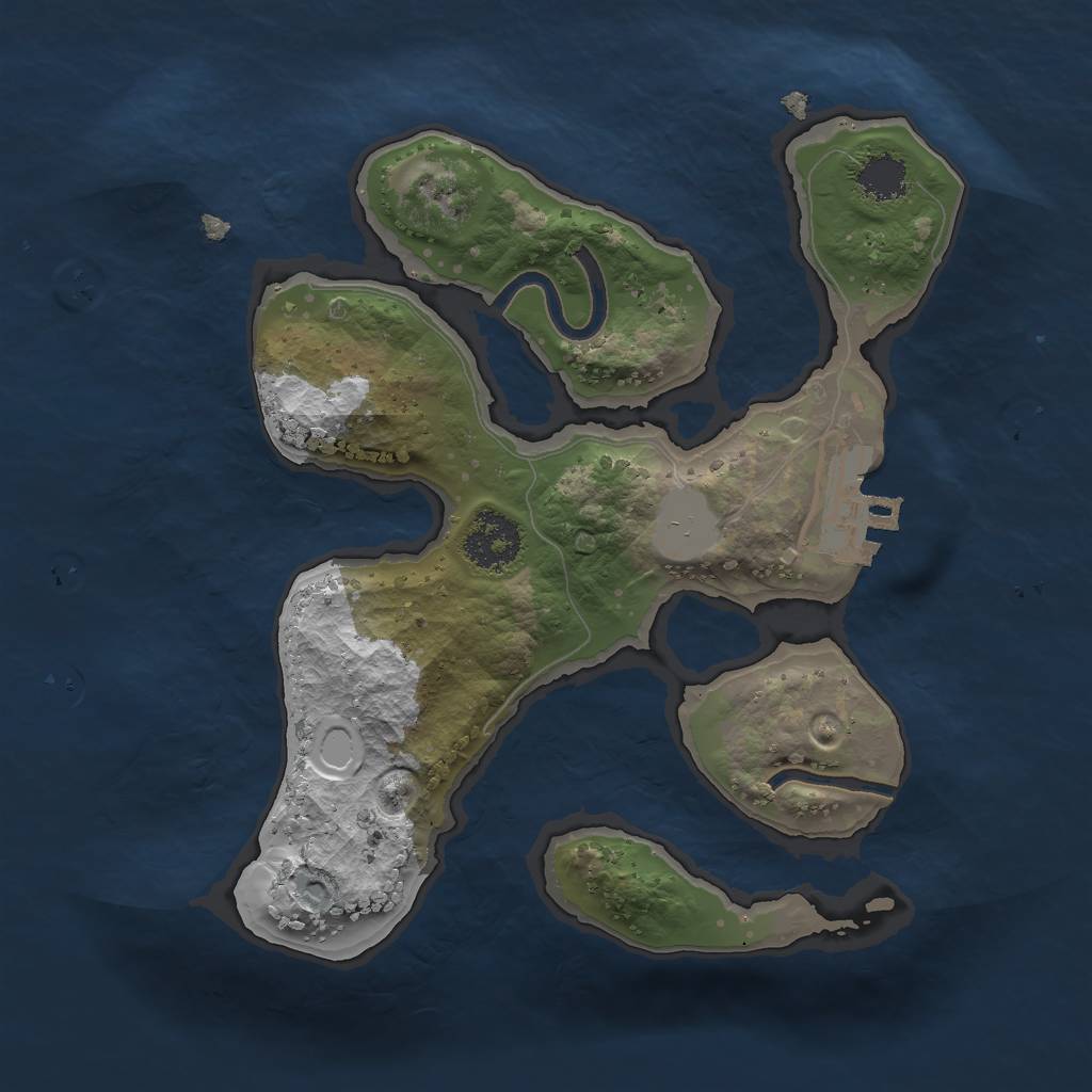 Rust Map: Procedural Map, Size: 2000, Seed: 1666, 6 Monuments