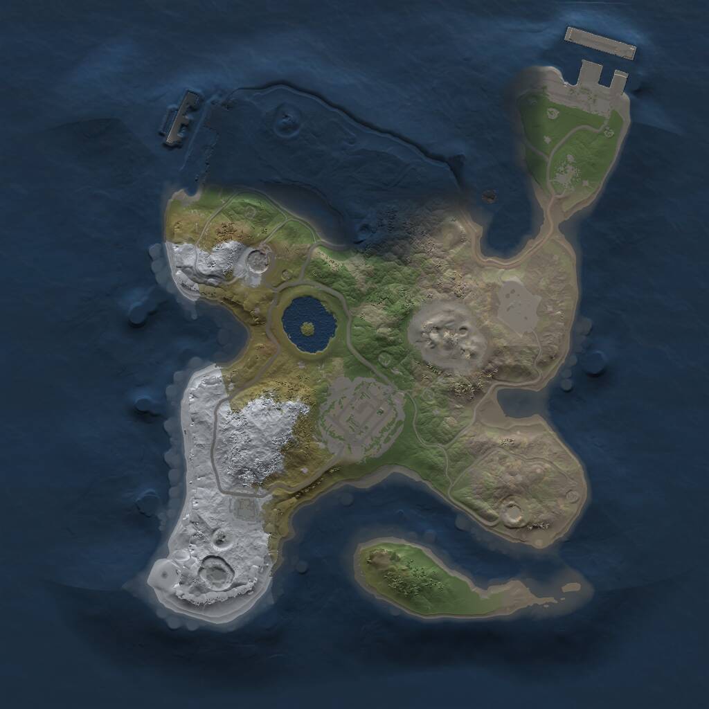 Rust Map: Procedural Map, Size: 2000, Seed: 1666, 5 Monuments