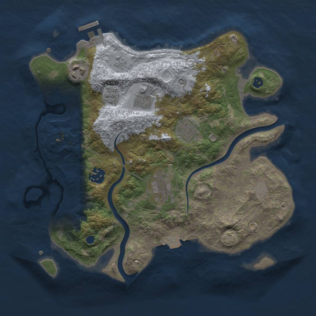 Rust Map: Procedural Map, Size: 3000, Seed: 1928599777, 11 Monuments