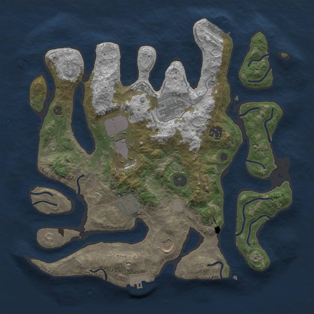 Rust Map: Procedural Map, Size: 3500, Seed: 1762660442, 13 Monuments